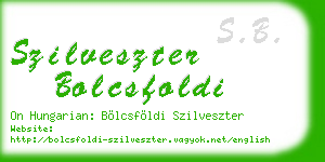 szilveszter bolcsfoldi business card